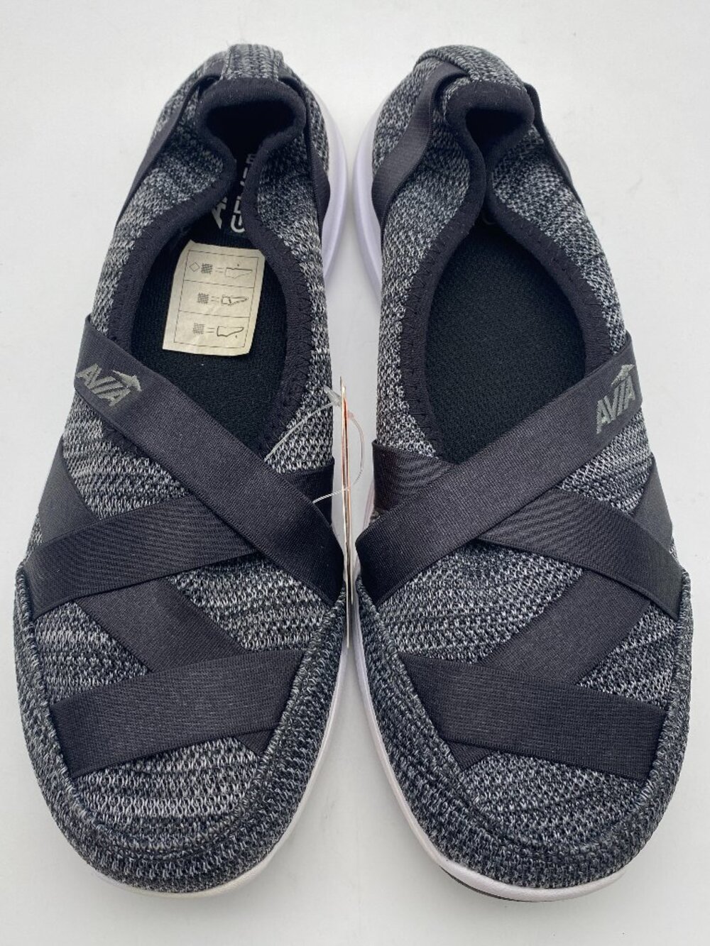 AVIA AVI-AURA SLIP-ON SNEAKERS BLACK/IRON GREY US WOMEN'S SIZE 10